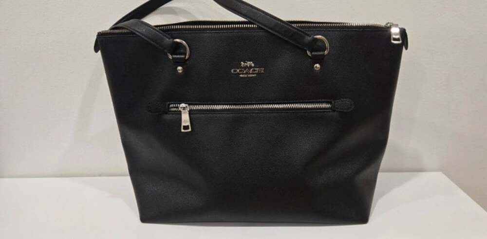 Coach Medium Gallery Tote Black Saffiano Leather Handbag
